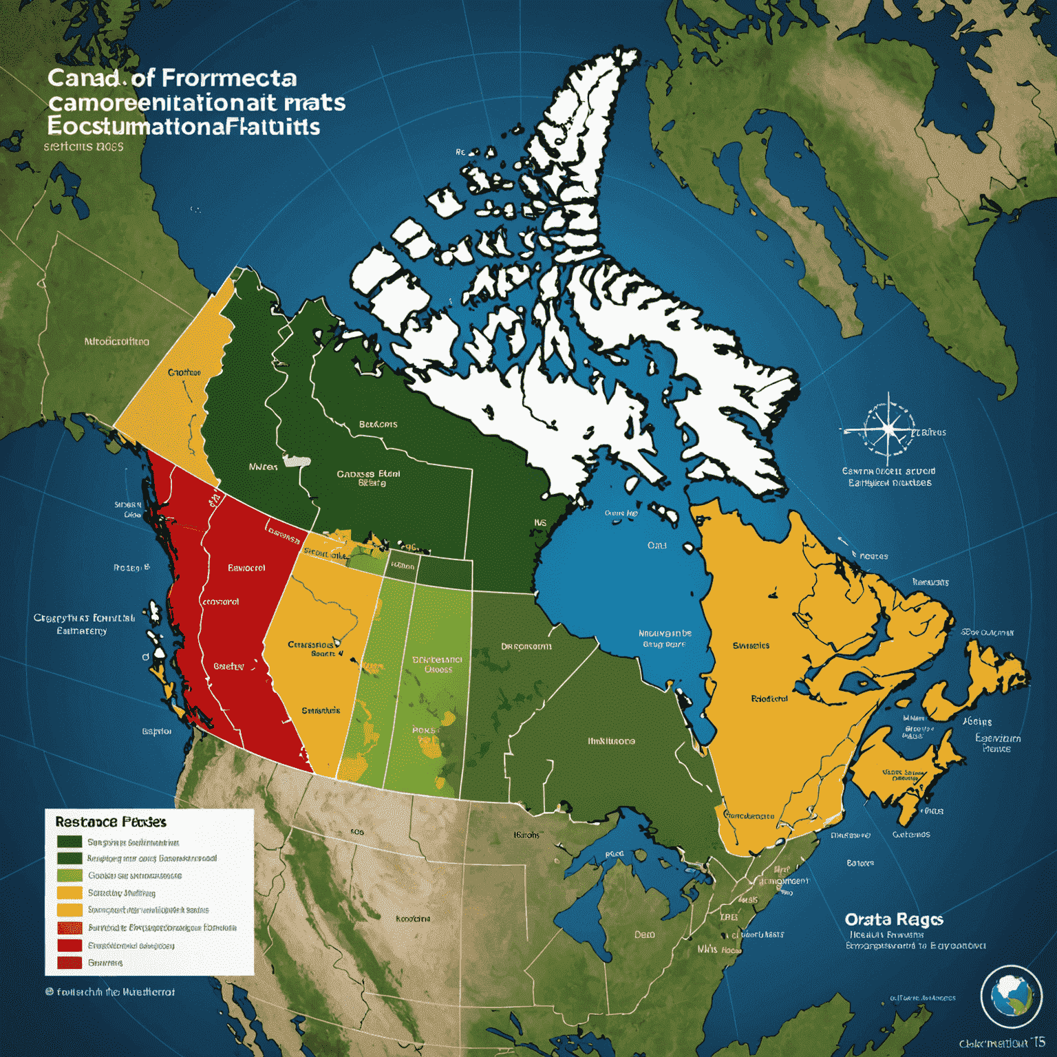 Map of Canada highlighting biogas production facilities and their positive environmental impact, with graphs showing reduced greenhouse gas emissions