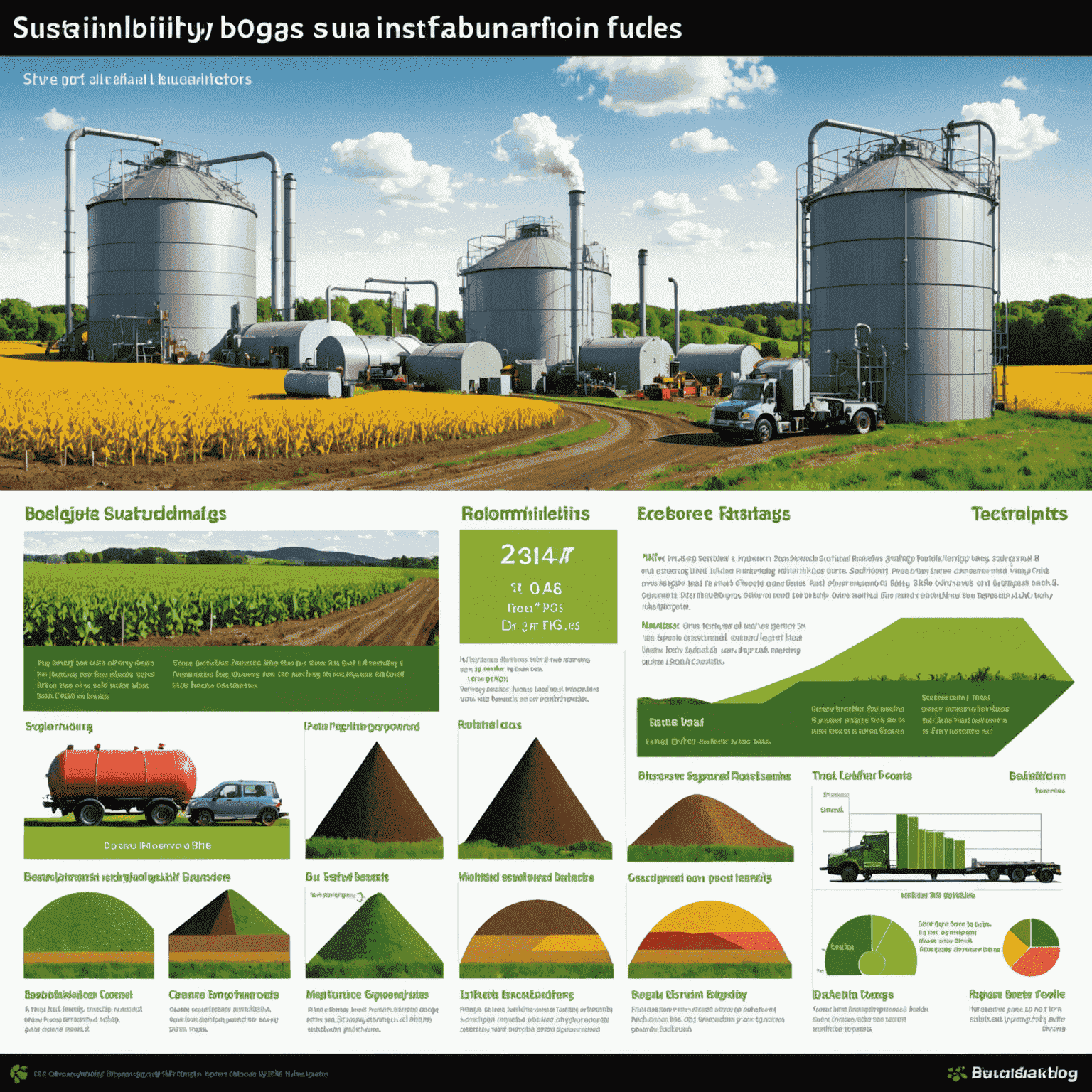 Comparison chart showing the sustainability and efficiency of biogas versus traditional fossil fuels