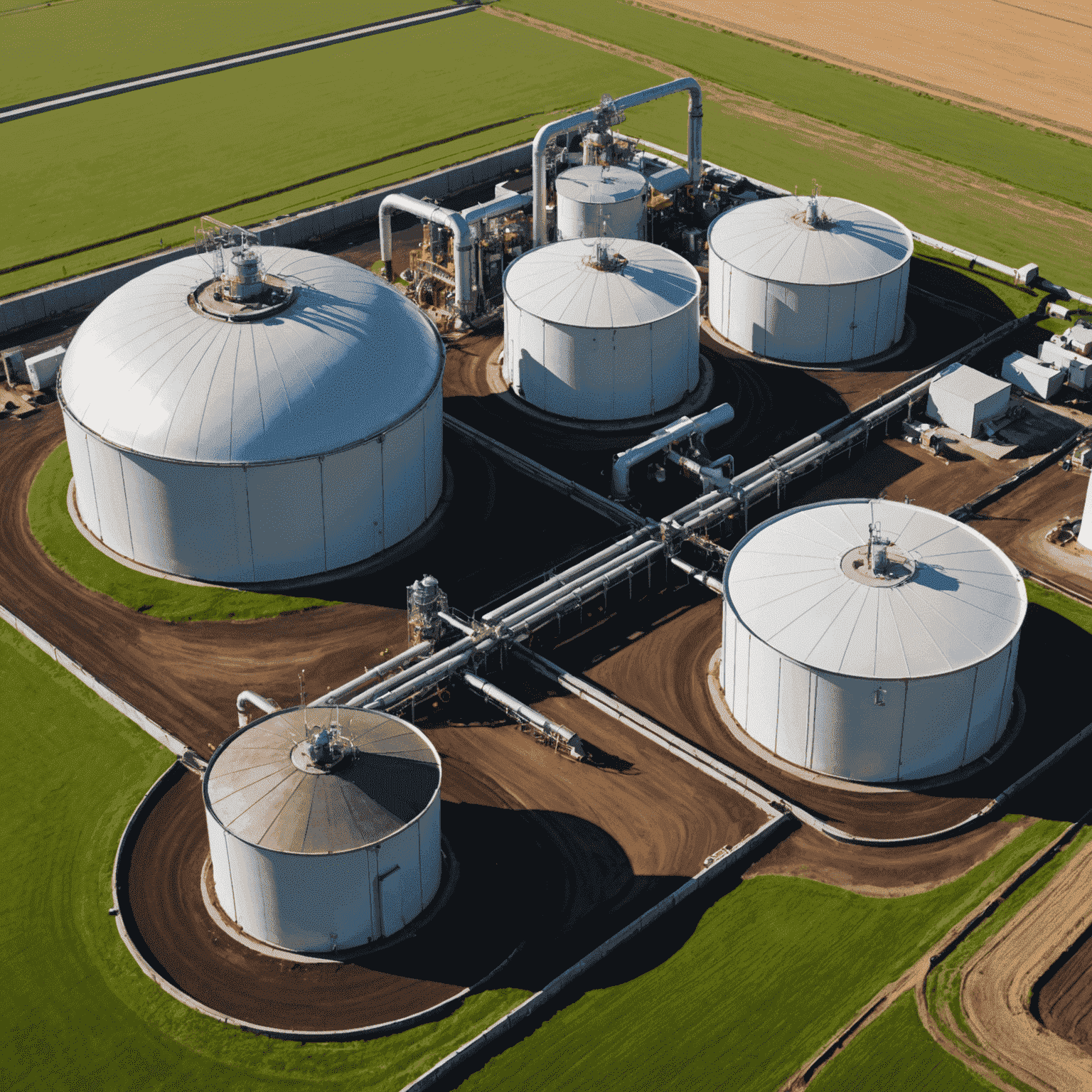 Side-by-side comparison of biogas and fossil fuel production methods, showing environmental impact and efficiency metrics